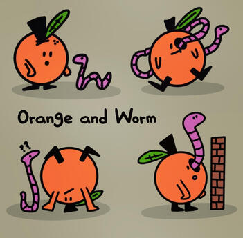 Orange and Worm